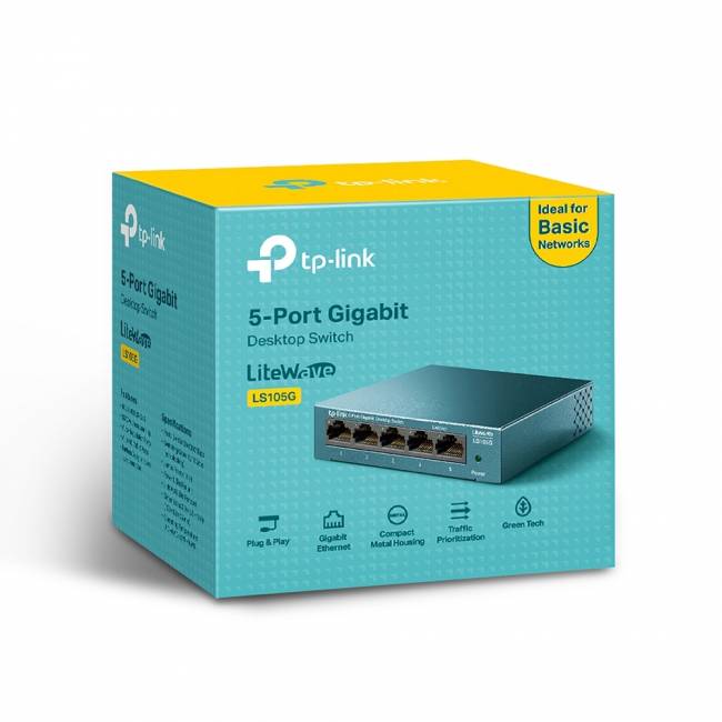 Коммутатор TP-Link LS105G — для бизнеса и офиса Коммутатор TP-Link LS105G — для бизнеса и офиса