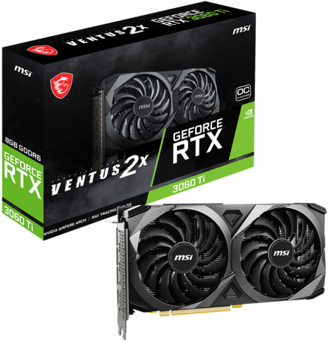 Видеокарта MSI GeForce RTX 3060 Ti VENTUS 2X 8G OCV1 LHR — для бизнеса и офиса Видеокарта MSI GeForce RTX 3060 Ti VENTUS 2X 8G OCV1 LHR — для бизнеса и офиса
