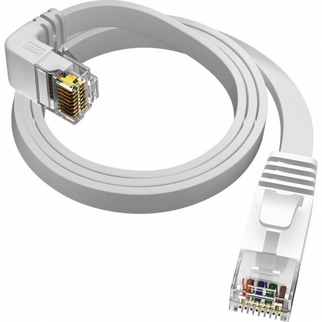 GCR Патч-корд PROF плоский 2.0m, UTP медь кат.6, белый, верхний угол, ethernet high speed 10 Гбит/с, RJ45, T568B Greenconnect GCR-54630 — для бизнеса и офиса GCR Патч-корд PROF плоский 2.0m, UTP медь кат.6, белый, верхний угол, ethernet high speed 10 Гбит/с, RJ45, T568B Greenconnect GCR-54630 — для бизнеса и офиса