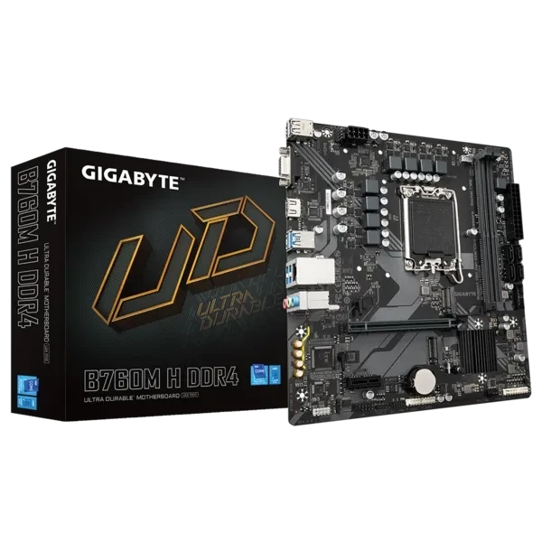 Материнская плата GIGABYTE B760M H DDR4 — для бизнеса и офиса Материнская плата GIGABYTE B760M H DDR4 — для бизнеса и офиса