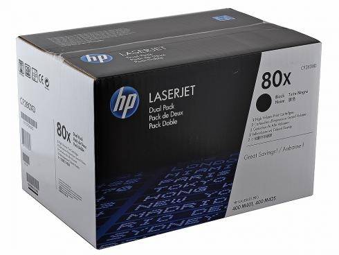 Картридж 80X для HP LJ Pro 400 M401/Pro 400 MFP M425, двойная упаковка (O) черный CF280XF — для бизнеса и офиса Картридж 80X для HP LJ Pro 400 M401/Pro 400 MFP M425, двойная упаковка (O) черный CF280XF — для бизнеса и офиса