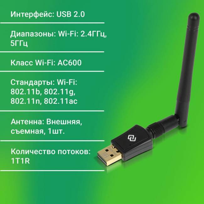 Сетевой адаптер Wi-Fi Digma DWA-AC600E — для бизнеса и офиса Сетевой адаптер Wi-Fi Digma DWA-AC600E — для бизнеса и офиса