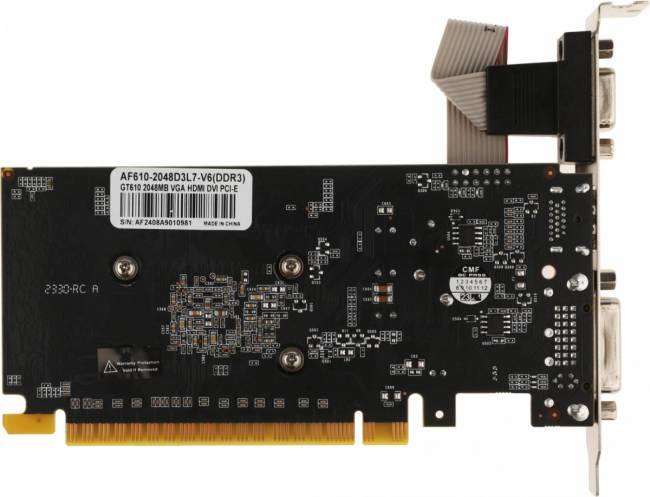 Видеокарта AFOX CORPORATION AF610-2048D3L7-V6 — для бизнеса и офиса Видеокарта AFOX CORPORATION AF610-2048D3L7-V6 — для бизнеса и офиса