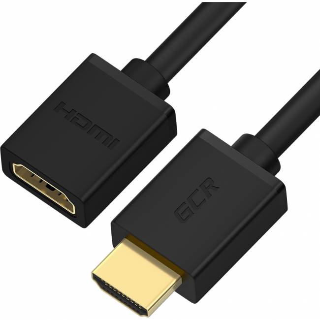 GCR Удлинитель 3.0m v2.0 HDMI-HDMI черный, OD7.3mm, 28/28 AWG, позолоченные контакты, Ethernet 18.0 Гбит/с, 19M / 19F, GCR-HMFR6-BB3S-3m, тройной экран Greenconnect GCR-HMFR6-BB3S-3m, 3 м — для бизнеса и офиса