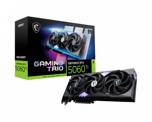 Видеокарта MSI GeForce RTX 5060 Ti 8G GAMING TRIO — для бизнеса и офиса Видеокарта MSI GeForce RTX 5060 Ti 8G GAMING TRIO — для бизнеса и офиса
