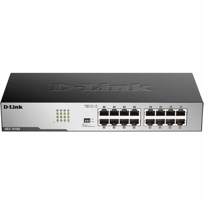 Коммутатор D-Link DGS-1016D/I1A — для бизнеса и офиса Коммутатор D-Link DGS-1016D/I1A — для бизнеса и офиса