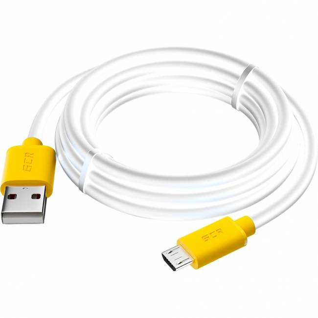 GCR Кабель 3.0m MicroUSB, белый, желтые коннекторы, быстрая зарядка, 28/24 AWG, GCR-53224 Кабель Greenconnect 3 м (GCR-53224) — для бизнеса и офиса GCR Кабель 3.0m MicroUSB, белый, желтые коннекторы, быстрая зарядка, 28/24 AWG, GCR-53224 Кабель Greenconnect 3 м (GCR-53224) — для бизнеса и офиса