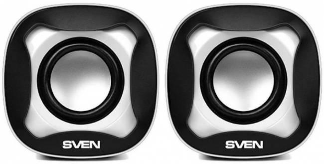SVEN 170, чёрный-белый, USB, акустическая система 2.0, мощность 2x2,5 Вт(RMS) SVEN 170 Black/White — для бизнеса и офиса
