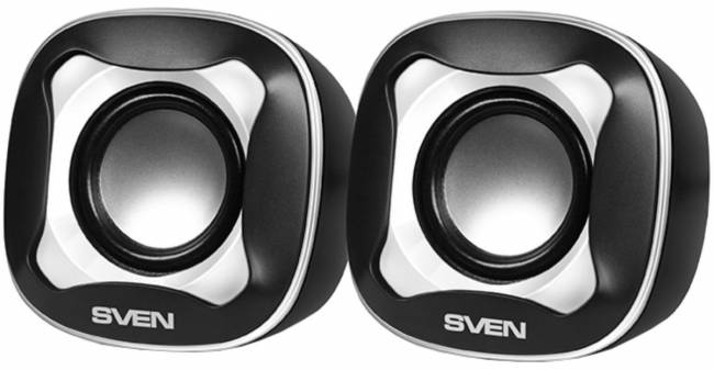 SVEN 170, чёрный-белый, USB, акустическая система 2.0, мощность 2x2,5 Вт(RMS) SVEN 170 Black/White — для бизнеса и офиса