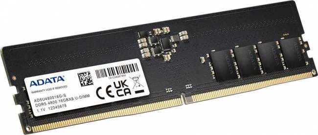 Память DDR5 16GB 4800MHz ADATA AD5U480016G-S — для бизнеса и офиса Память DDR5 16GB 4800MHz ADATA AD5U480016G-S — для бизнеса и офиса