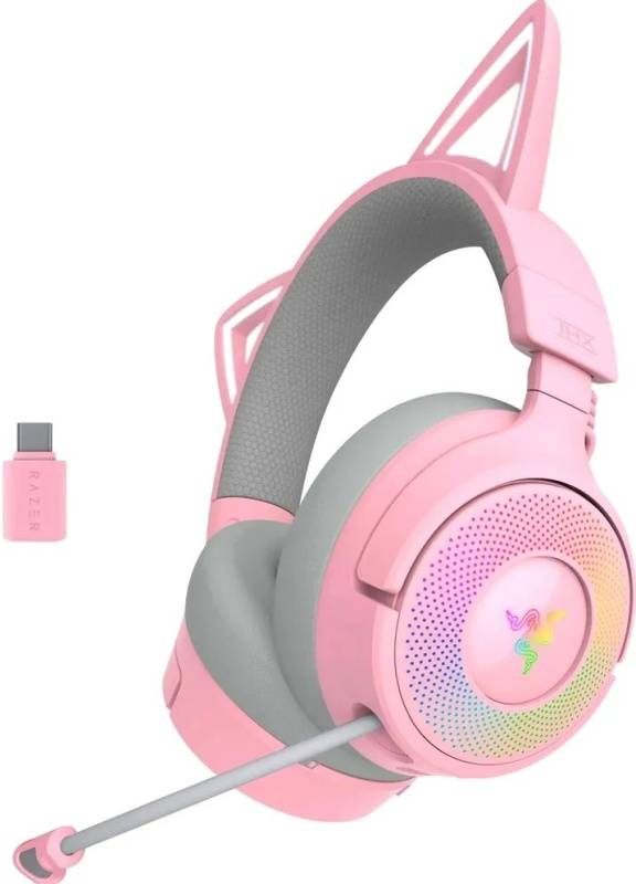 Гарнитура Razer Kraken Kitty V3 Pro - Quartz Razer Kraken Kitty V3 Pro - Quartz Headset — для бизнеса и офиса Гарнитура Razer Kraken Kitty V3 Pro - Quartz Razer Kraken Kitty V3 Pro - Quartz Headset — для бизнеса и офиса