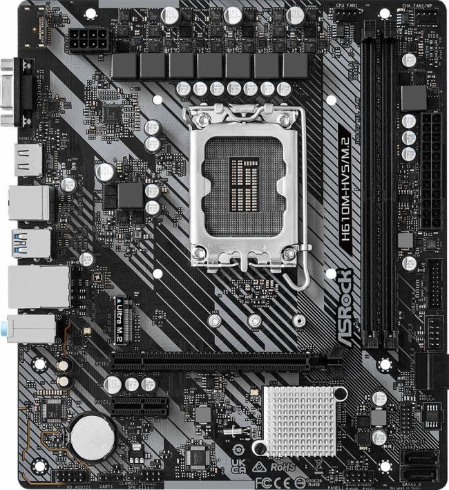 Материнская плата ASRock H610M-HVS/M.2 R2.0 — для бизнеса и офиса Материнская плата ASRock H610M-HVS/M.2 R2.0 — для бизнеса и офиса
