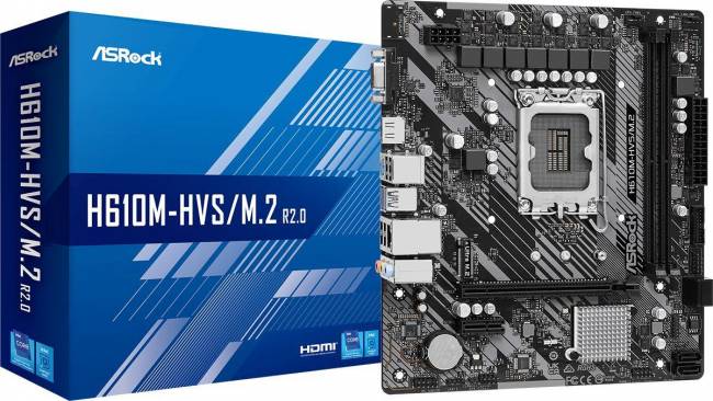 Материнская плата ASRock H610M-HVS/M.2 R2.0 — для бизнеса и офиса Материнская плата ASRock H610M-HVS/M.2 R2.0 — для бизнеса и офиса