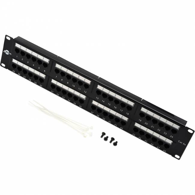 Патч-панель 19" 48хRJ45 UTP 2U cat.5е ATcom AT4852 — для бизнеса и офиса Патч-панель 19" 48хRJ45 UTP 2U cat.5е ATcom AT4852 — для бизнеса и офиса
