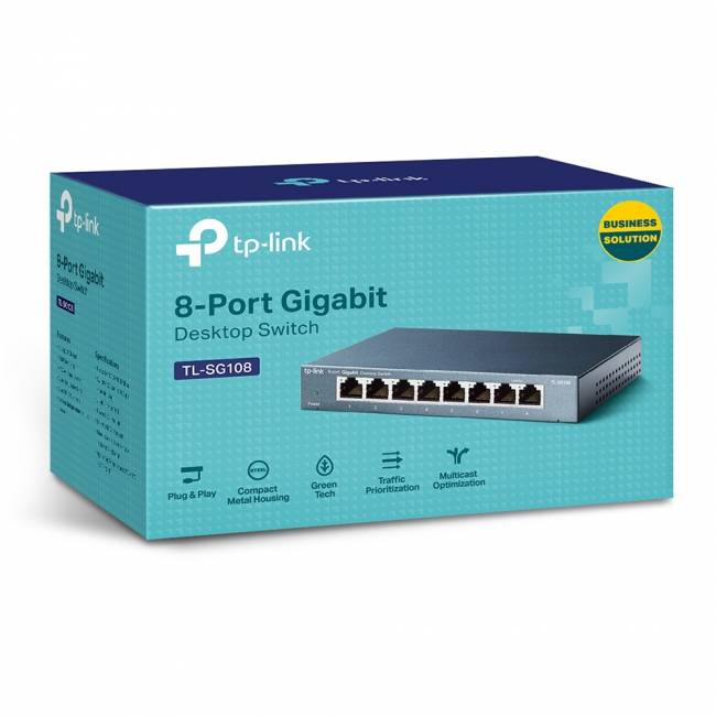 Коммутатор TP-Link TL-SG108 — для бизнеса и офиса Коммутатор TP-Link TL-SG108 — для бизнеса и офиса