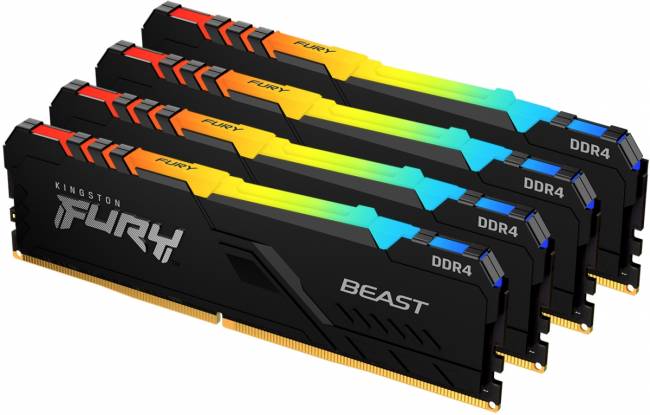 Память оперативная Kingston FURY Beast RGB KF436C18BBAK4/128 — для бизнеса и офиса Память оперативная Kingston FURY Beast RGB KF436C18BBAK4/128 — для бизнеса и офиса
