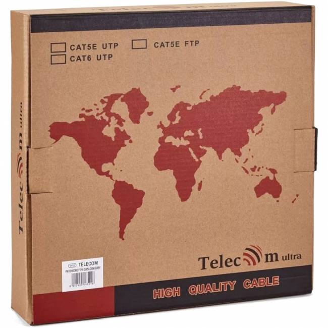 Патчкорд литой Telecom  FTP кат.5e 30m VCOM NA102-FTP-C5E-30M — для бизнеса и офиса