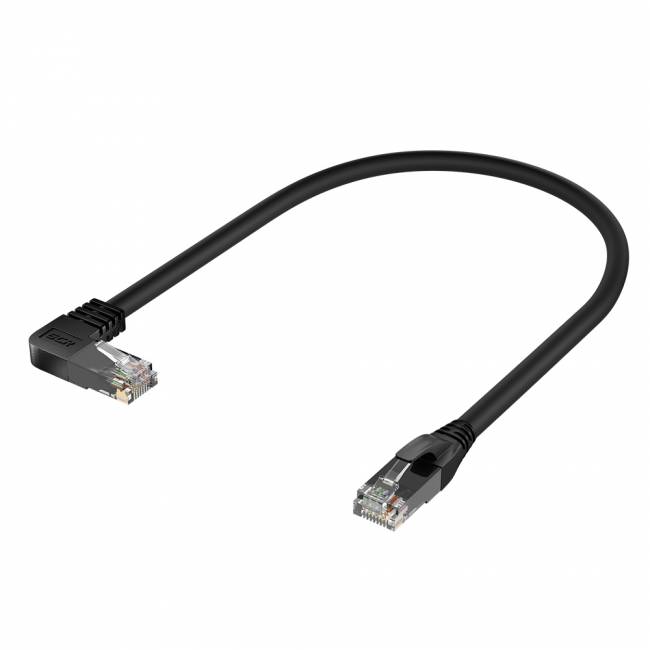 GCR Патч-корд прямой 0.5m UTP кат.5e, черный, левый угол, литой, ethernet high speed, RJ45, T568B, GCR-53149 Greenconnect RJ45(m) - RJ45(m) Cat. 5e 0.5м чёрный — для бизнеса и офиса GCR Патч-корд прямой 0.5m UTP кат.5e, черный, левый угол, литой, ethernet high speed, RJ45, T568B, GCR-53149 Greenconnect RJ45(m) - RJ45(m) Cat. 5e 0.5м чёрный — для бизнеса и офиса