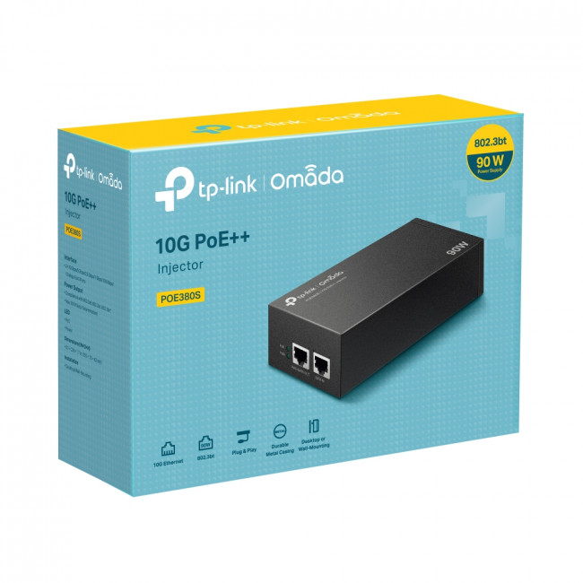 Omada Инжектор PoE+ 10 Гбит/с TP-Link POE380S — для бизнеса и офиса
