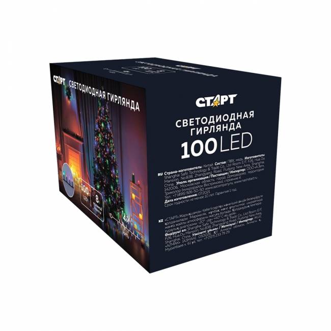 Гирлянда Гирлянда 100LED 220V, 8 режимов, 4 м, нить, разноцветная — для бизнеса и офиса Гирлянда Гирлянда 100LED 220V, 8 режимов, 4 м, нить, разноцветная — для бизнеса и офиса