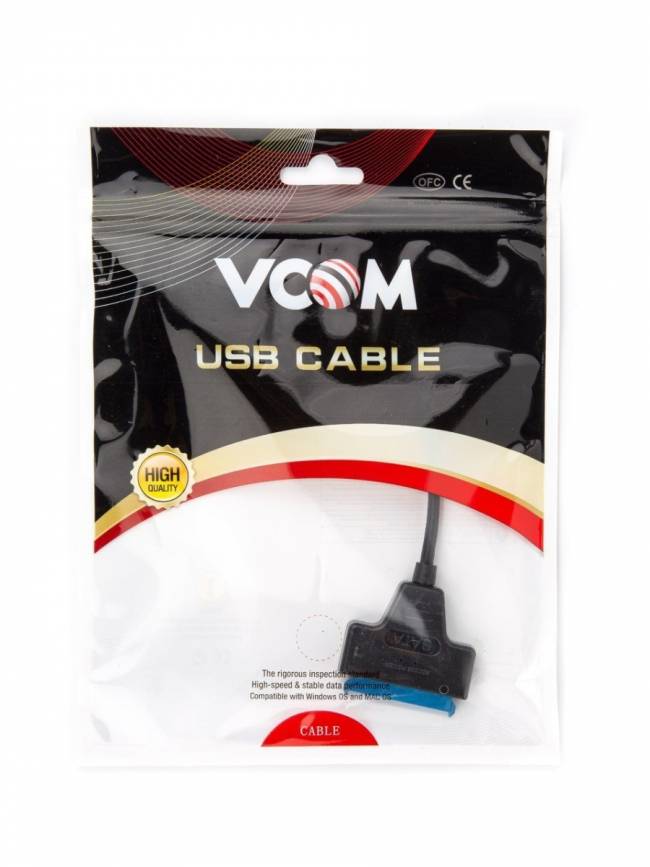 Кабель-адаптер Type-C ---SATA III 2.5", VCOM <CU818> VCOM USB 3.2 Type-C (m) to SATA — для бизнеса и офиса Кабель-адаптер Type-C ---SATA III 2.5", VCOM <CU818> VCOM USB 3.2 Type-C (m) to SATA — для бизнеса и офиса