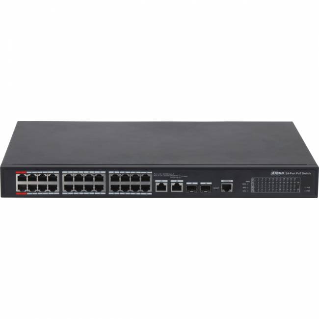 2xCombo 1000 Base-T/SFP 24x 10/100 Base-T(Hi-PoE/PoE+/PoE)IEEE802.3af/IEEE802.3at/Hi-PoE Мощность PoE 360Вт Размеры: 440мм×300мм×44мм Dahua DH-PFS4226-24ET-360 — для бизнеса и офиса 2xCombo 1000 Base-T/SFP 24x 10/100 Base-T(Hi-PoE/PoE+/PoE)IEEE802.3af/IEEE802.3at/Hi-PoE Мощность PoE 360Вт Размеры: 440мм×300мм×44мм Dahua DH-PFS4226-24ET-360 — для бизнеса и офиса