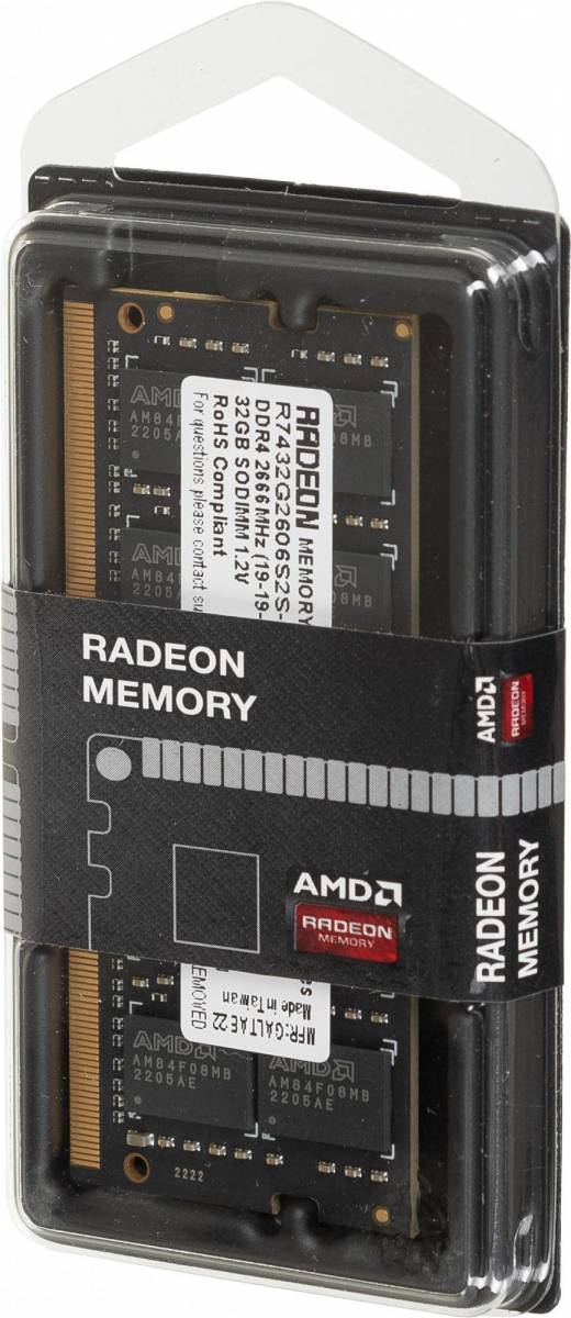Память DDR4 32Gb 2666MHz AMD R7432G2606S2S-U — для бизнеса и офиса Память DDR4 32Gb 2666MHz AMD R7432G2606S2S-U — для бизнеса и офиса