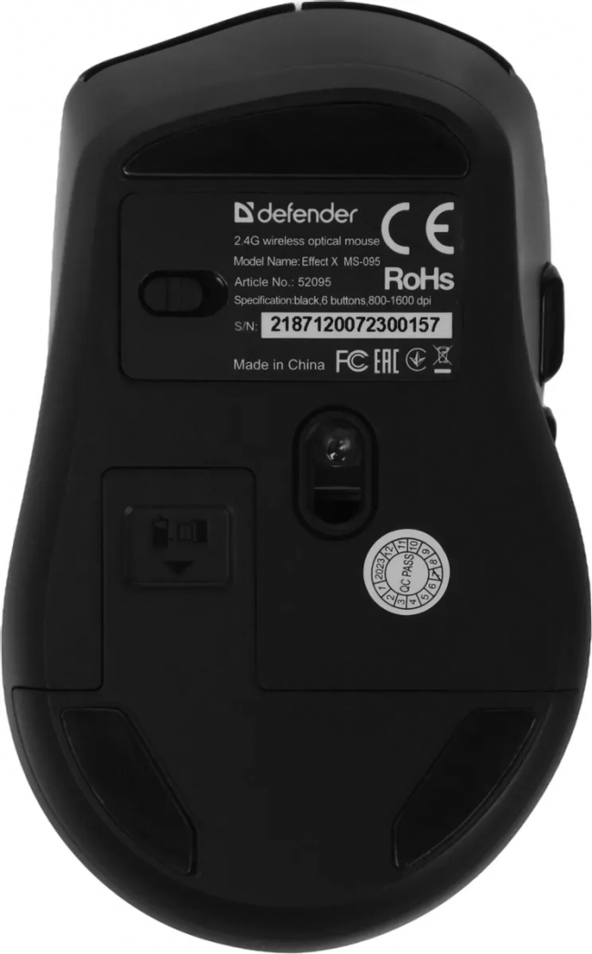 Defender Беспроводная оптическая мышь Effect X MS-095 черный,6D,800-1600dpi,бесшумн Defender 52095 — для бизнеса и офиса Defender Беспроводная оптическая мышь Effect X MS-095 черный,6D,800-1600dpi,бесшумн Defender 52095 — для бизнеса и офиса