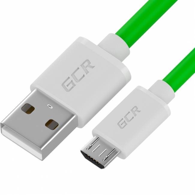 GCR QC Кабель 0.15m MicroUSB, быстрая зарядка, зеленый TPE, белые коннекторы, 28/22 AWG, GCR-53283 Кабель Greenconnect 0.15 м (GCR-53283) — для бизнеса и офиса