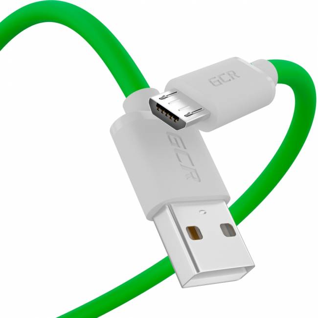GCR QC Кабель 0.15m MicroUSB, быстрая зарядка, зеленый TPE, белые коннекторы, 28/22 AWG, GCR-53283 Кабель Greenconnect 0.15 м (GCR-53283) — для бизнеса и офиса