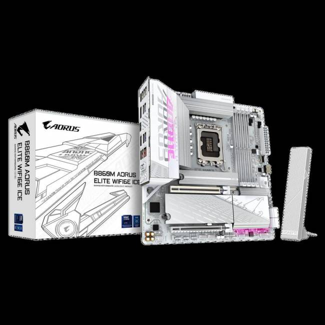Материнская плата Gigabyte B860M AORUS ELITE WIFI6E ICE — для бизнеса и офиса Материнская плата Gigabyte B860M AORUS ELITE WIFI6E ICE — для бизнеса и офиса
