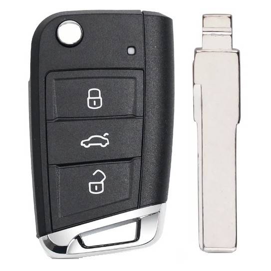 Корпус выкидного ключа VOLKSWAGEN MQB 3 кнопки HU-HAA HU66, с лого — для бизнеса и офиса Корпус выкидного ключа VOLKSWAGEN MQB 3 кнопки HU-HAA HU66, с лого — для бизнеса и офиса