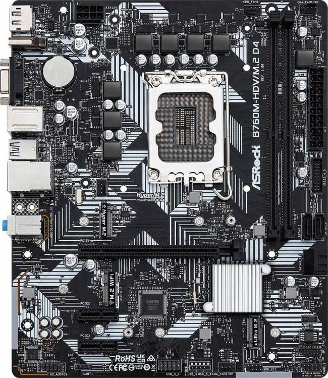 Материнская плата ASRock B760M-HDV/M.2 D4 — для бизнеса и офиса Материнская плата ASRock B760M-HDV/M.2 D4 — для бизнеса и офиса