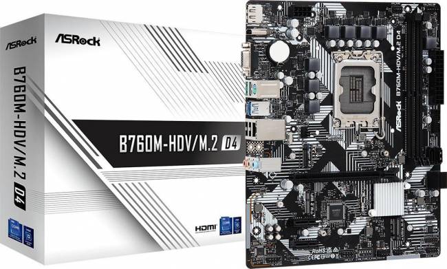 Материнская плата ASRock B760M-HDV/M.2 D4 — для бизнеса и офиса Материнская плата ASRock B760M-HDV/M.2 D4 — для бизнеса и офиса