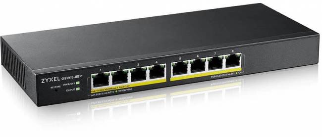 Коммутатор Коммутатор ZyXEL GS1915-8EP-EU0101F — для бизнеса и офиса Коммутатор Коммутатор ZyXEL GS1915-8EP-EU0101F — для бизнеса и офиса