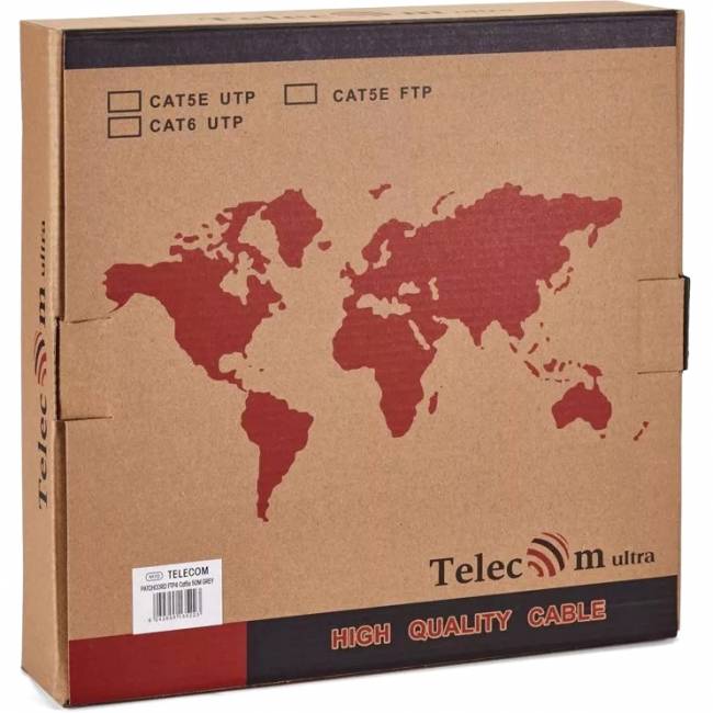Патчкорд литой Telecom  FTP кат.5e 50m VCOM NA102-FTP-C5E-50M — для бизнеса и офиса