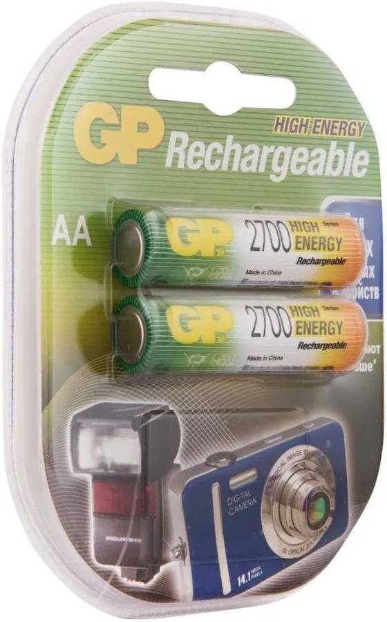 Перезаряжаемые аккумуляторы GP 270AAHC AA, емкость 2650 мАч - 2 шт. в клемшеле GP 270AAHC AA (4891199077746) — для бизнеса и офиса Перезаряжаемые аккумуляторы GP 270AAHC AA, емкость 2650 мАч - 2 шт. в клемшеле GP 270AAHC AA (4891199077746) — для бизнеса и офиса