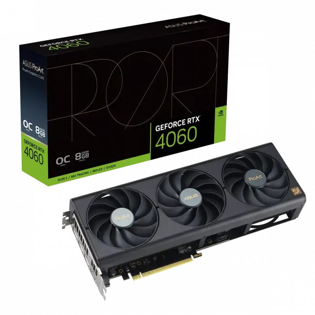 Видеокарта ASUS PROART-RTX4060-O8G — для бизнеса и офиса Видеокарта ASUS PROART-RTX4060-O8G — для бизнеса и офиса
