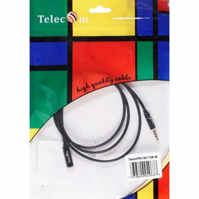 Кабель удлинит 3.5 Jack (M) - 3.5 Jack (F), 1м Telecom PRO <TAV7179M-1M> Кабель-переходник Telecom Jack 3.5 mm M/Jack 3.5 mm F (TAV7179M-1M) — для бизнеса и офиса Кабель удлинит 3.5 Jack (M) - 3.5 Jack (F), 1м Telecom PRO <TAV7179M-1M> Кабель-переходник Telecom Jack 3.5 mm M/Jack 3.5 mm F (TAV7179M-1M) — для бизнеса и офиса