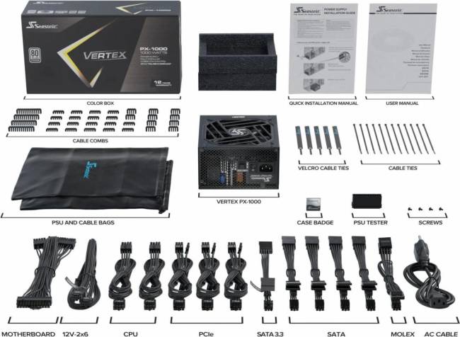 Блок питания Seasonic VERTEX PX-1000 12102PXAFS — для бизнеса и офиса Блок питания Seasonic VERTEX PX-1000 12102PXAFS — для бизнеса и офиса