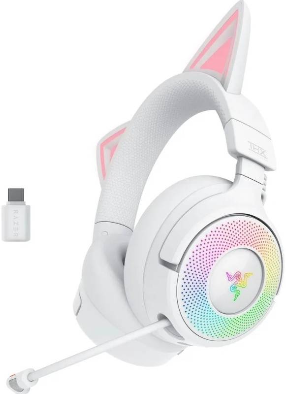 Гарнитура Razer Kraken Kitty V3 Pro - White Razer Kraken Kitty V3 Pro - White Headset — для бизнеса и офиса Гарнитура Razer Kraken Kitty V3 Pro - White Razer Kraken Kitty V3 Pro - White Headset — для бизнеса и офиса