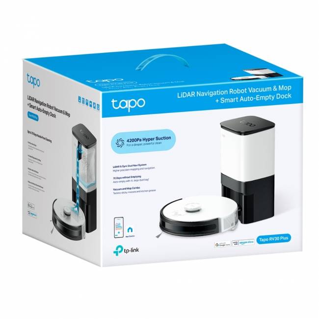 Робот-пылесос с влажной уборкой TP-Link Tapo RV30 Plus — для бизнеса и офиса Робот-пылесос с влажной уборкой TP-Link Tapo RV30 Plus — для бизнеса и офиса