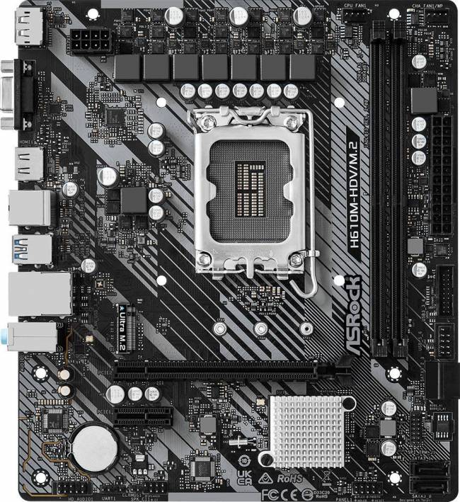 Материнская плата ASRock H610M-HDV/M.2 R2.0 — для бизнеса и офиса Материнская плата ASRock H610M-HDV/M.2 R2.0 — для бизнеса и офиса