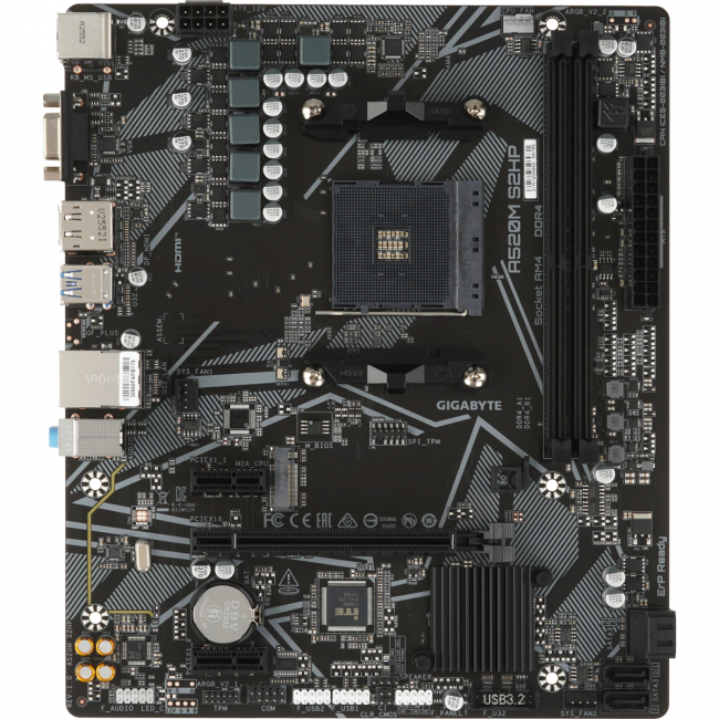 Материнская плата GIGABYTE A520M S2HP — для бизнеса и офиса Материнская плата GIGABYTE A520M S2HP — для бизнеса и офиса