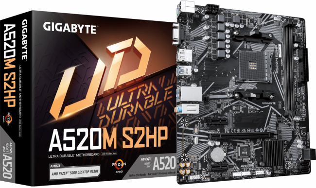 Материнская плата GIGABYTE A520M S2HP — для бизнеса и офиса Материнская плата GIGABYTE A520M S2HP — для бизнеса и офиса