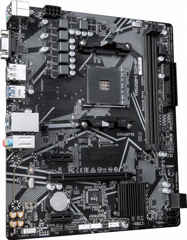 Материнская плата GIGABYTE A520M S2HP — для бизнеса и офиса Материнская плата GIGABYTE A520M S2HP — для бизнеса и офиса