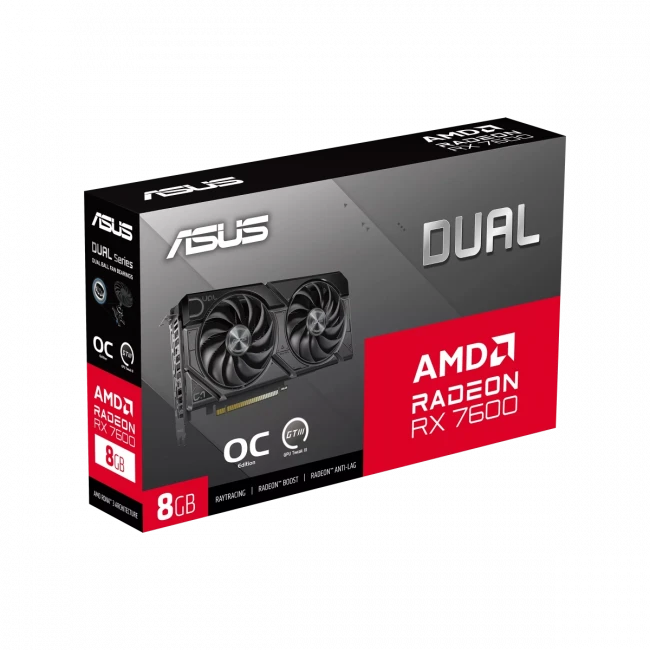 Видеокарта ASUS DUAL-RX7600-O8G-EVO — для бизнеса и офиса
