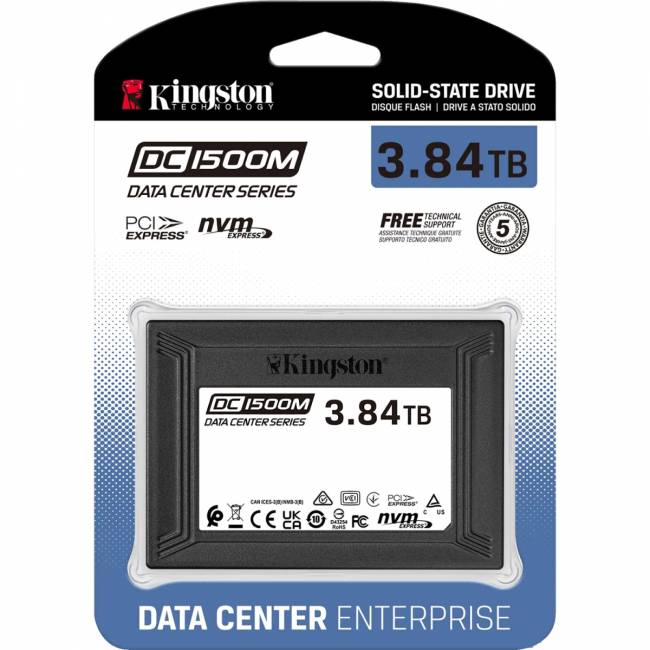Твердотельный накопитель Kingston SSD DC1500M, 3840GB (SEDC1500M/3840G) — для бизнеса и офиса Твердотельный накопитель Kingston SSD DC1500M, 3840GB (SEDC1500M/3840G) — для бизнеса и офиса