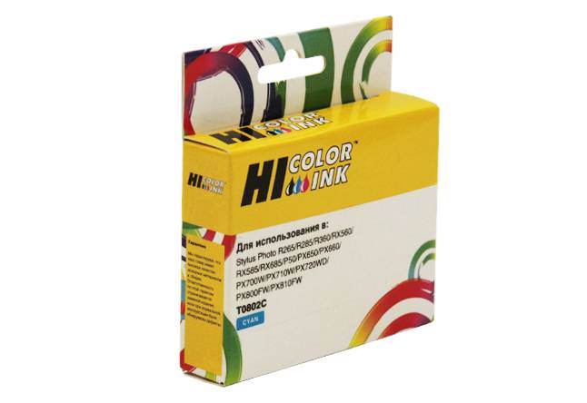 Картридж Hi-Black (HB-T0802) для Epson Stylus Photo P50/PX660/700W/800FW/R265, C — для бизнеса и офиса Картридж Hi-Black (HB-T0802) для Epson Stylus Photo P50/PX660/700W/800FW/R265, C — для бизнеса и офиса