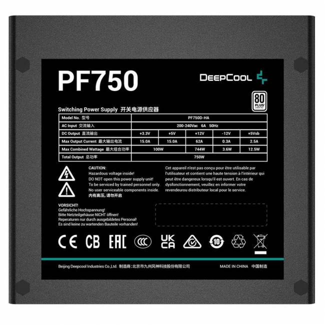 Блок питания Deepcool R-PF750D-HA0B-WDEU — для бизнеса и офиса Блок питания Deepcool R-PF750D-HA0B-WDEU — для бизнеса и офиса